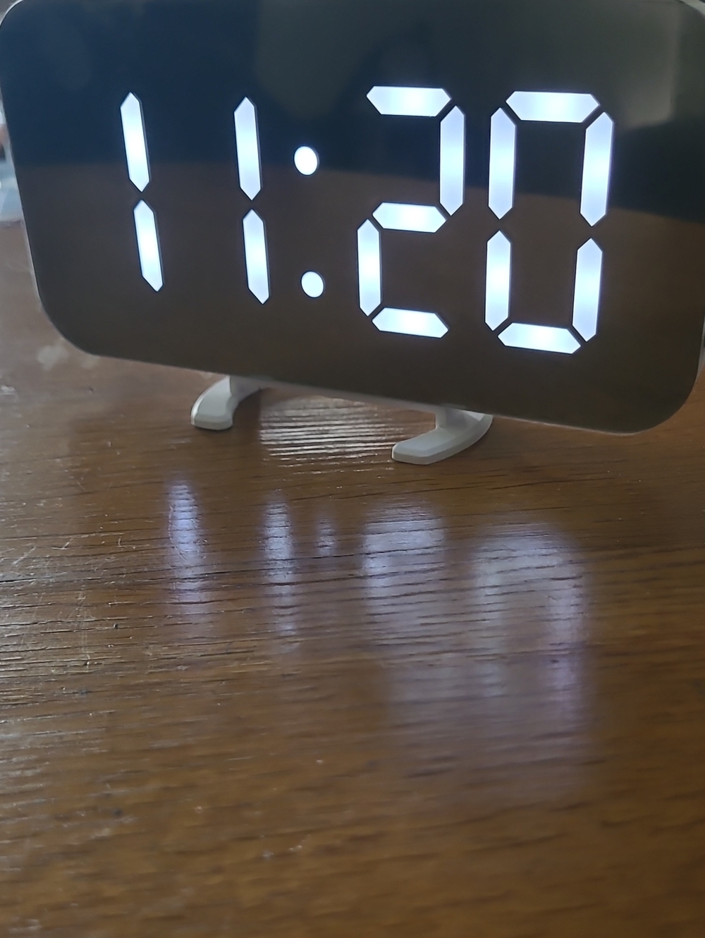 Modern Digital LED Alarm Clock - White Digits on Black